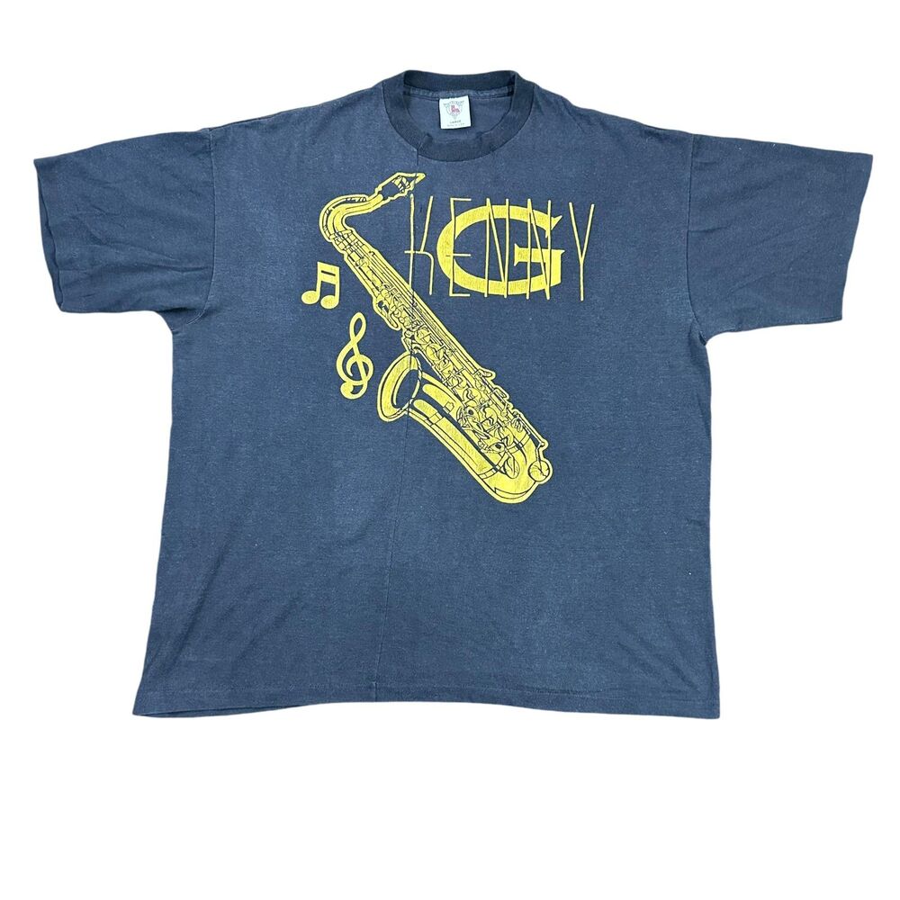 Vintage Kenny G Saxaphone Jazz T-Shirt Adult Large Single Stitch Repaired